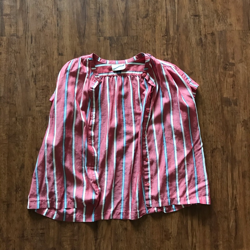 red striped oversized blouse